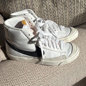 Nike White and Gray High-Top Sneakers